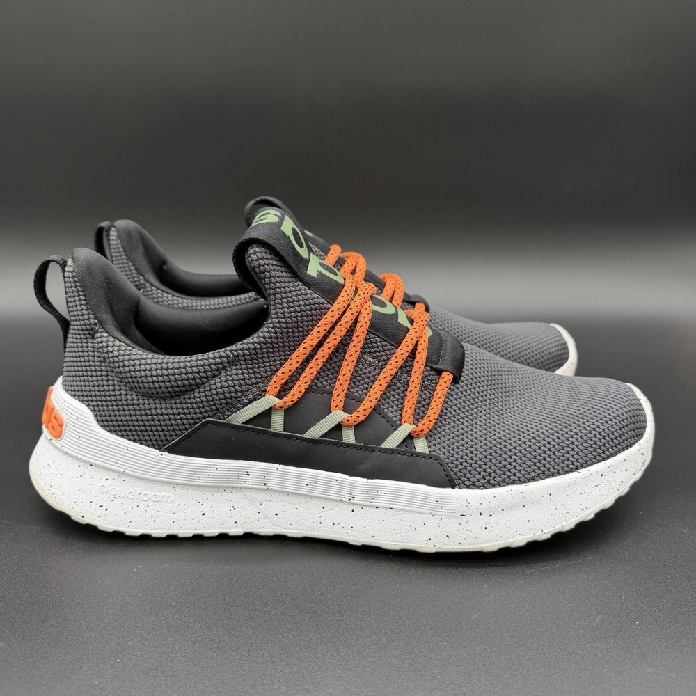 Adidas Lite Racer Adapt 5.0 Men's Charcoal/Black/Orange Shoes Sz 10